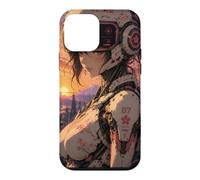 Anime Femme Robot Sakura Cyberpunk Sci FI AI Illustration Coque pour iPhone 12 Mini