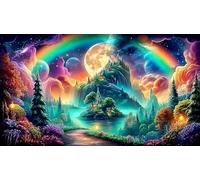 Anime-Fille-avec-Roses-et-vitraux Puzzle de 1000 pièces Cadeaux d'anniversaire pour Grands Enfants Jeux stimulants et cérébraux 38x26cm/1000pcs