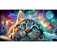 Anime-Fille-avec-vitraux Puzzle de 1000 pièces Cadeaux d'anniversaire pour Grands Enfants Décoration 38x26cm/1000pcs