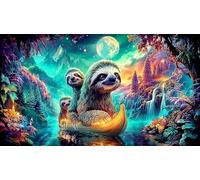 Anime-Fille-en-vitrail-Circle Puzzle de 1000 pièces Cadeaux d'anniversaire pour Grands Enfants Carton 100% recyclé 38x52cm/1000pcs