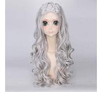 Anime film blanc reine Cosplay perruque jaune clair et argent ondulé tresse synthétique cheveux fête Costume perruques Alice Wonderland dm765 2