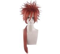 Anime Final Fantasy VII Remake Reno Cosplay Wig Orange Red Long Styled Halloween Costume Synthetic Wigs For Party 75cm