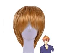 Anime Fruits panier Cosplay Soma Souma Kyo courte perruque droite Orange résistant à la chaleur cheveux synthétiques hommes Cosplay perruque + casquette de perruque