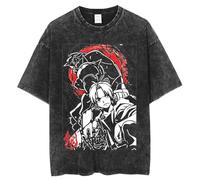 Anime Fullmetal Elric Alchemist T-Shirt Edward Elric Gothic Style Street Trend Fashion Anime T-Shirt
