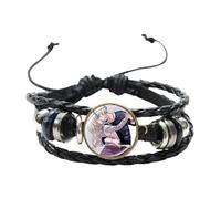 Anime Game Danganronpa V3 : Killing Harmony Bracelet Cosplay Figures Verre Gem Bracelet en cuir tissé Collection Fans, 20 mm, Verre