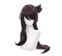 Anime Game Project Genshin Impact Coffee Color Cosplay Wig Synthetic Hair Halloween Party Wigs Adult Peruca