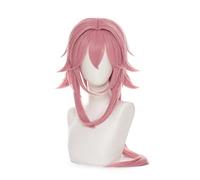 Anime Game Project Genshin Impact Long Pink Cosplay Wig Synthetic Hair Halloween Party Wigs For Women Peruca