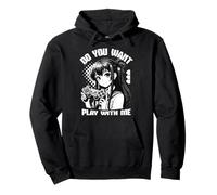 Anime Gamer Girl, Veux-tu Jouer avec Moi ? Kawaii Sweat à Capuche