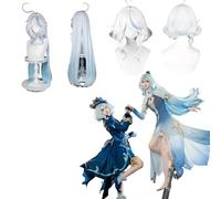 Anime Genshin Impact Furina Perruque Cosplay pour tous les personnages Halloween Carnaval Party pour les femmes filles et garçons(Longue)