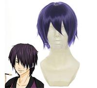 Anime Gintama Takasugi Shinsuke Cosplay perruque courte violet résistant à la chaleur synthétique cheveux fête Costume perruques + bonnet de perruque