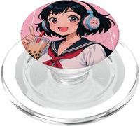 Anime Girl Japanese Waifu Gamer Japan Boba Tea Otaku PopSockets PopGrip pour MagSafe