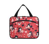 Anime Girl Valentine Trousse de maquillage de voyage à suspendre avec crochet, trousse de toilette unisexe design à suspendre pour voyage indispensable toilette bolso de para Mujer L