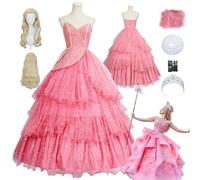 Anime Glinda Cosplay Uniforme Wicked Costume Ensemble complet avec perruque - Fête d'Halloween et Conventions Anime Ensemble complet Outfit Adultes