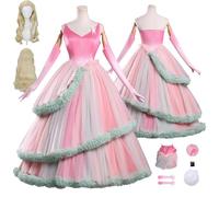 Anime Glinda Cosplay Uniforme Wicked Costume Ensemble complet avec perruque - Fête d'Halloween et Conventions Anime Ensemble complet Outfit Adultes