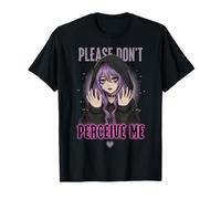 Anime Goth Girl with Purple Hair Please Don't Perceive Me T-Shirt