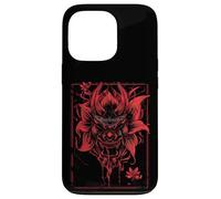 Anime Goth Japanese Oni Demon Lion Rouge Ornée Art Tatouage Coque pour iPhone 13 Pro