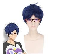 Anime gratuit! Ryugazaki Rei court Bule perruque Cosplay Costume résistant à la chaleur synthétique cheveux fête perruques (sans lunettes) PL-220