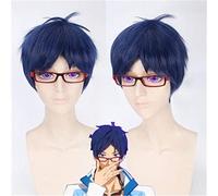Anime gratuit! Ryugazaki Rei court Bule perruque Cosplay Costume résistant à la chaleur synthétique cheveux fête perruques pour hommes (sans lunettes)