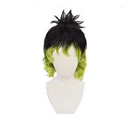 Anime Gyutaro Shabana Cosplay Perruque Daki Brother, Kimetsu no Yaiba Heat-Resistant Fiber Hair + Bonnet