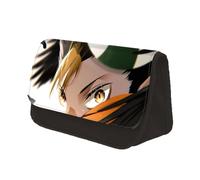 Anime Haikyu Trousse à stylos Shoyo Hinata Trousse à crayons Tobio Kageyama Figure Organisateur Sac de toilette Sacs à cosmétiques Trousse à crayons Oikawa Tooru, Yu Nishinoya, 22x13x7.5cm