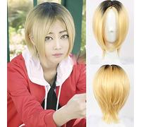 Anime Haikyuu !! Kenma Kozume Cosplay perruque court jaune Costume jouer perruques Halloween Costumes cheveux + perruque bonnet 343B