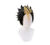 Anime Haikyuu!! Nishinoya Yuu Perruque courte en fibre résistante à la chaleur avec bonnet de perruque pour Halloween, fête, jeu de rôle pour homme