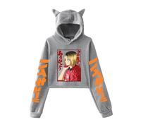 Anime Haikyuu Sweat à Capuche avec Oreilles de Chat Femmes Filles Sexy Sweatshirts Hinata Shoyo Madame Kawaii Hoodie
