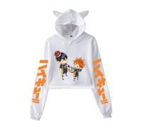 Anime Haikyuu Sweat à Capuche avec Oreilles de Chat Femmes Filles Sexy Sweatshirts Hinata Shoyo Madame Kawaii Hoodie