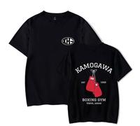 Anime Hajime No Ippo KBG Summer Hommes et Femmes Casual Mode Manches Courtes Trend T-Shirt, Noir , M