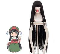 Anime Hakumei et Mikochi Cosplay perruques Mikochi Cosplay noir longue droite résistant à la chaleur cheveux synthétiques pour Costume de carnaval KUZ462B