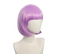 Anime Halloween Cosplay Wig Synthetic Hair Red Purple Black Blue Silver White Blonde Green Pink Short Bob Wigs For Women Peruca OneSize lightpurple