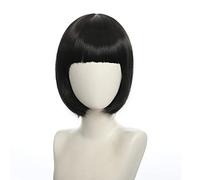 Anime Halloween Cosplay Wig Synthetic Hair Red Purple Black Blue Silver White Blonde Green Pink Short Bob Wigs For Women Peruca OneSize black