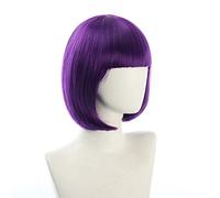 Anime Halloween Cosplay Wig Synthetic Hair Red Purple Black Blue Silver White Blonde Green Pink Short Bob Wigs For Women Peruca OneSize purple
