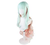 Anime Haute Haute Invasion Shinzaki Kuon Cosplay Perruque longue Curly Gradient Green Hair Girls Girls Tenkuu Shinpan Résistant à la chaleur + Perruque