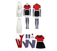 Anime Hazbin Hotel Cosplay Costume - Vaggie Uniform For Women Premium Quality Cosplay Outfit For Comic Con, Halloween And Anime Conventions Full Set Accessories With Wig