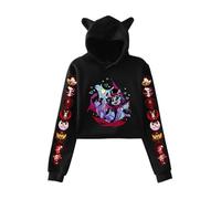 Anime Hazbin Hotel Sweat à Capuche avec Oreilles de Chat Femmes Filles Sexy Sweatshirts Madame Kawaii Hoodie