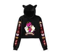 Anime Hazbin Hotel Sweat à Capuche avec Oreilles de Chat Femmes Filles Sexy Sweatshirts Madame Kawaii Hoodie