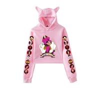 Anime Hazbin Hotel Sweat à Capuche avec Oreilles de Chat Femmes Filles Sexy Sweatshirts Madame Kawaii Hoodie