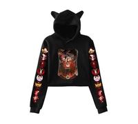 Anime Hazbin Hotel Sweat à Capuche avec Oreilles de Chat Femmes Filles Sexy Sweatshirts Madame Kawaii Hoodie