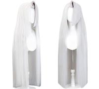 Anime Hazbin Hôtel Vaggie Cosplay Perruque Argent Blanc Cheveux Perruque Longue Droite Perruque Halloween Costume De Noël Parti Perruque Cap