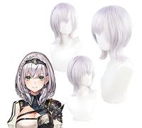 Anime Hoive Shirogane Noel Vtuber Youtuber Cosplay Argent Blanc Court Cheveux synthétiques résistants à la chaleur Hallowen Party Perruque Bonnet