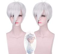 Anime Houseki No Kuni Antarcticite Cosplay perruque argent blanc cheveux courts adulte Costume perruques + Antarcticite terre du brillant