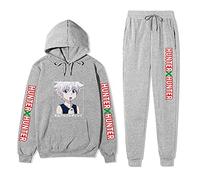 Anime Hunter x Hunter Survêtements 2 pièces Ensemble Killua Sweat à Capuche à Manches Longues Kil Pantalons de survêtement Hunter x Hunter Pantalons