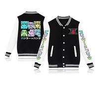 Anime Hunter x Hunter Veste de Baseball décontractée Kurapika Raglan Sweat à Manches Longues Killua Cosplay Cardigan Sweat à Boutonnage Simple