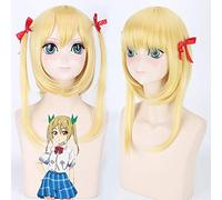 Anime Il n'y a jamais de fille en ligne? Perruque de cosplay Segawa Akane cheveux jaunes synthétiques pour perruques de fête d'halloween + bonnet de perruque taille unique Segawa Akane 501