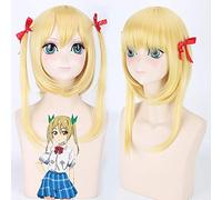 Anime Il n'y a jamais de fille en ligne? Perruque de cosplay Segawa Akane cheveux jaunes synthétiques pour perruques de fête d'halloween + bonnet de perruque taille unique Segawa Akane 501
