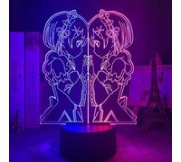 Anime Illusion 3D lampe Rem et Ram de Re Zero commencer la vie dans un autre monde veilleuse pour chambre décor cadeau d'anniversaire Led veilleuse-télécommande