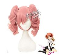 Anime Inu X Boku SS Roromiya Karuta Cosplay perruque avec deux queues de cheval à puce fête d'halloween rose perruques de cheveux synthétiques bouclés courts perruque de taille unique PL-297