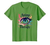 Anime is My Therapy: Vibrant Eye Art pour Les Fans d'Otaku, Anime T-Shirt, Enfant, Herbe, 3 Ans