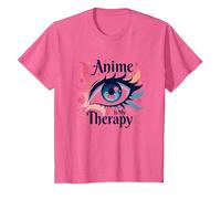 Anime is My Therapy: Vibrant Eye Art pour Les Fans d'Otaku, Anime T-Shirt, Enfant, Rose chiné, 4 Ans